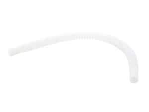 Flexible white silicone tubing for motorcycle fluid or fuel lines.