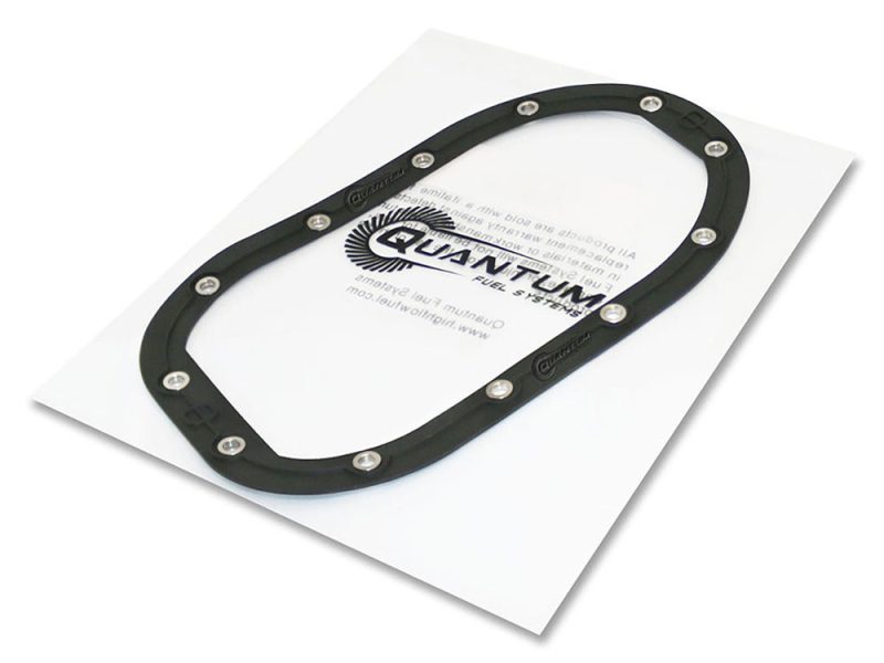 Fuel Pump to Tank Seal. Fits Dyna Street Bob 2007-2017 Diamond-shaped black motorcycle gasket with embedded screws for Revelry Motorcycles.