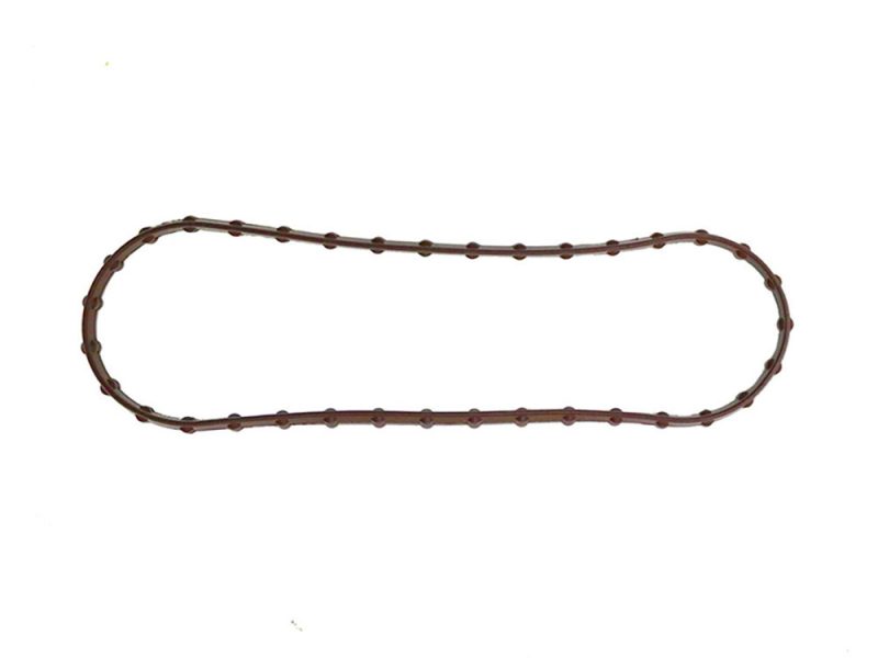 White motorcycle drive chain for Revelry Motorcycles, ideal for custom bike builds.