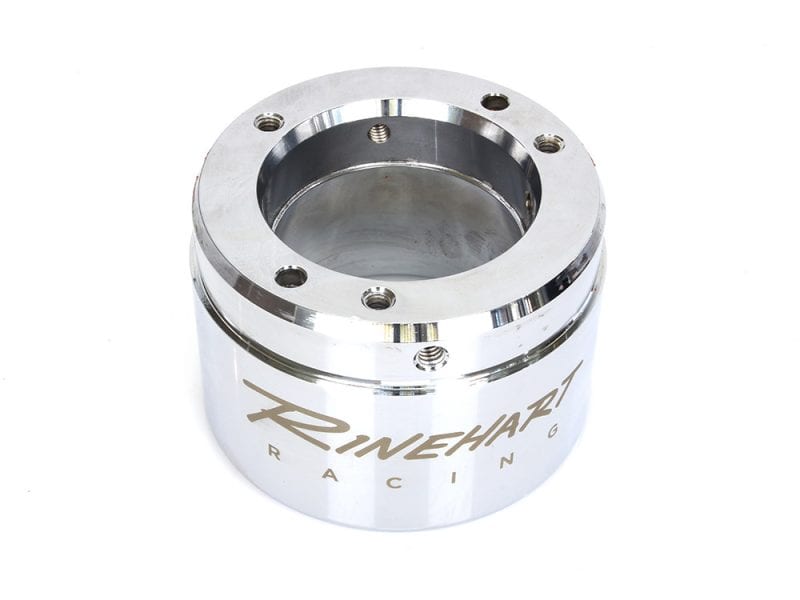 Precision CNC motorcycle part, Rinehart Racing branded, for Harley Davidson bikes.