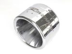 Polished aluminium motorcycle radiator cap from Revelry Motorcycles, Australian custom bike parts.