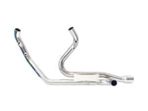 Shiny motorcycle exhaust pipe for Harley Davidson bikes | Revelry Motorcycles.