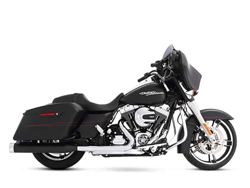 Affordable Harley-Davidson touring motorcycle in black with sleek design.