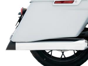 Light grey motorcycle luggage pannier with black wheel for touring bikes.