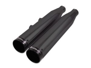 Black motorcycle exhaust pipes for Revelry Motorcycles Australia.