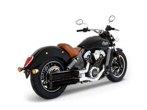 Black Indian Scout motorcycle with leather seat, enhance your riding experience in Australia.