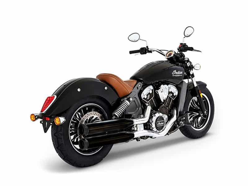 Black Indian Scout motorcycle with leather seat, enhance your riding experience in Australia.
