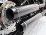 High-performance motorcycle exhaust pipes for Revelry Motorcycles in Australia.