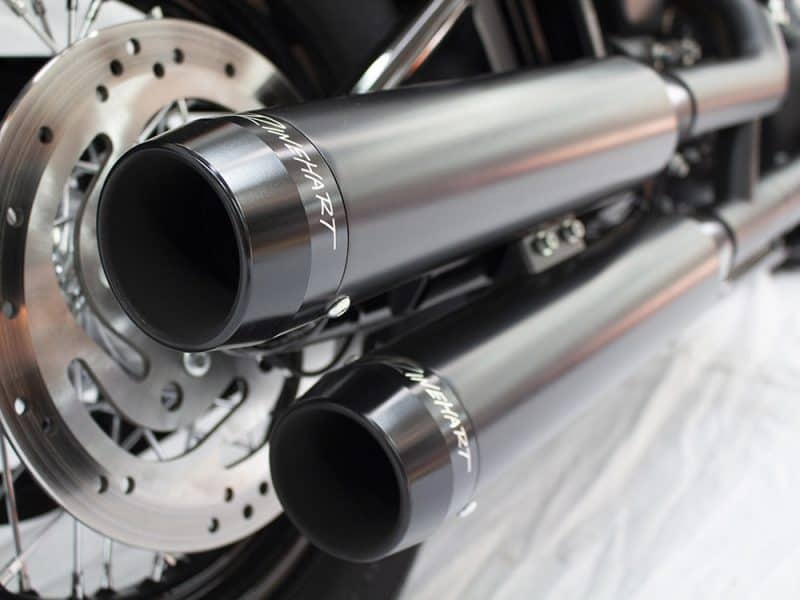 High-performance motorcycle exhaust pipes for Revelry Motorcycles in Australia.