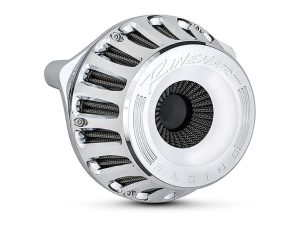 High-performance Revelry Motorcycle air cleaner, chrome finish for custom bike styling.