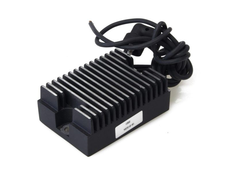 Regulator - Black. Fits Softail 1989-1999 Aluminium motorcycle voltage regulator, black colour, compact design, compatible with Revelry Motorcycles.