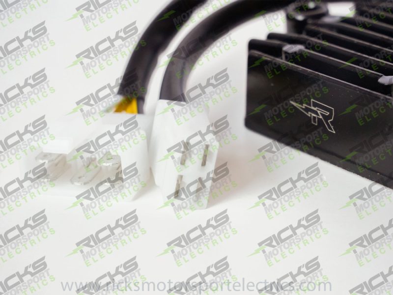 Black electrical component with heat sinks for Revelry Motorcycles.