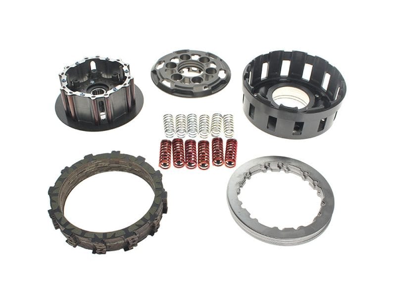 Complete Apex Billet Clutch with Basket. Fits Twin Cam 2011-2017 Precision motorcycle clutch parts kit for Revelry Motorcycles performance upgrades.