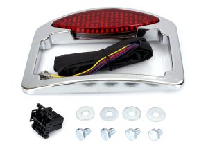 LED motorcycle tail light assembly with wiring kit for Revelry Motorcycles.