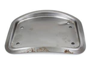 Aluminium motorcycle seat base with mounting holes for Revelry Motorcycles.