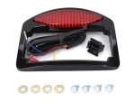 Bright red LED motorcycle tail light with wiring kit for Revelry Motorcycles.