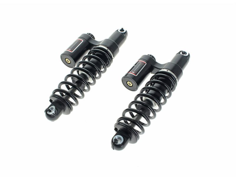 13in. RS-2 Heavy Duty Piggyback Rear Shock Absorbers - Black. Fits Touring 1999up. High-performance motorcycle shock absorbers for Revelry Motorcycles Australian bikes.