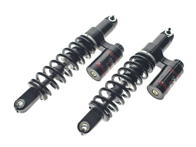 Heavy-duty motorcycle shock absorbers for enhanced ride comfort and performance. Suitable for custom bikes and motorcycle enthusiasts.