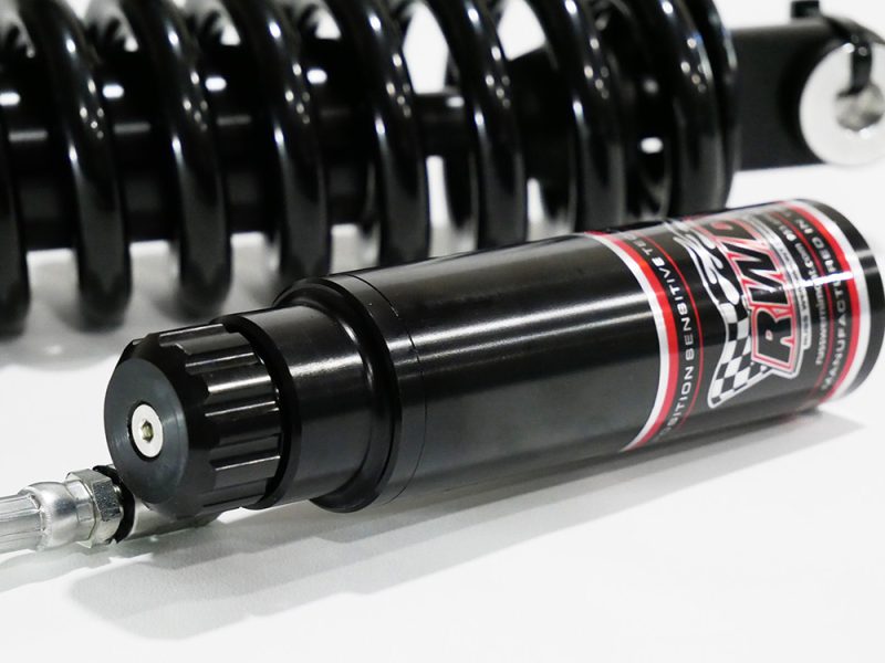 High-performance Revelry motorcycles shock absorber and suspension components for optimal motorcycle handling.