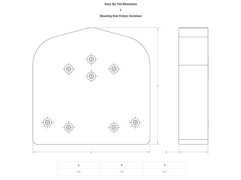High-quality Revelry Motorcycles custom mounting plate with detailed technical drawing.