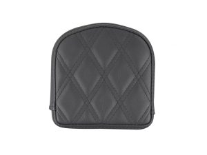Black quilted leather motorcycle saddlebag pouch for Revelry Motorcycles accessories in Australia.