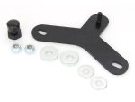 Heavy-duty motorcycle engine mount bracket with hardware kit for Harley Davidson bikes.