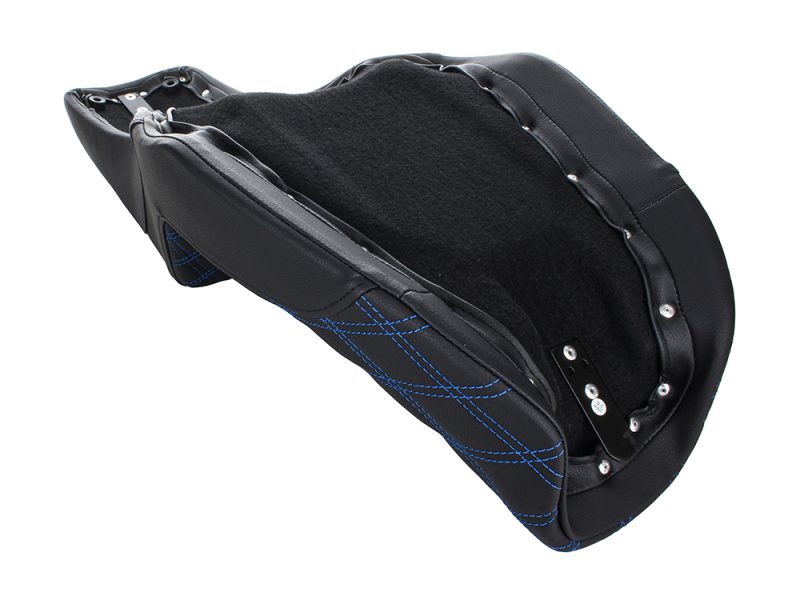 High-quality motorcycle seat for Revelry Motorcycles with premium leather and custom stitching.