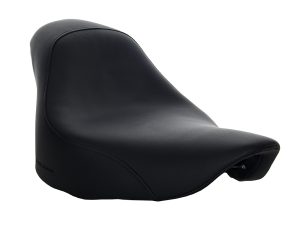 Comfortable black motorcycle seat for Revelry Motorcycles, designed for rider comfort and style.