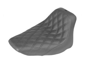 VINTAGE Grey Quilted Motorcycle Seat for Harley Davidson, custom cruiser styles.