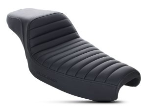 High-quality black motorcycle seat for Revelry Motorcycles cruisers and custom bikes.