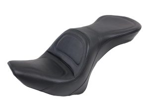 Comfortable black motorcycle seat for Revelry Motorcycles, premium quality and ergonomic design.