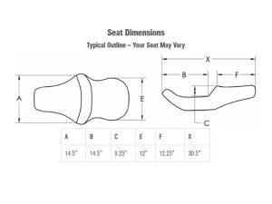 High-quality motorcycle seat dimensions diagram for Revelry Motorcycles AU, showcasing ergonomic design and fitting details.