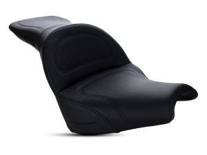 Comfortable black motorcycle seat for Revelry Motorcycles.