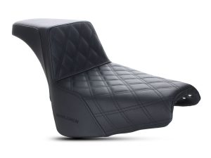 High-quality motorcycle seat with quilted design for Revelry Motorcycles Australia.