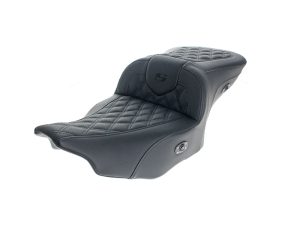 Premium black motorcycle passenger seat for Revelry Motorcycles Australia.