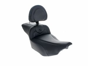 High-quality motorcycle passenger seat for Revelry Motorcycles, Australian made, durable, and comfortable.