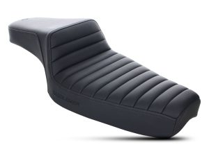 Comfortable black motorcycle seat for Revelry Motorcycles riders.