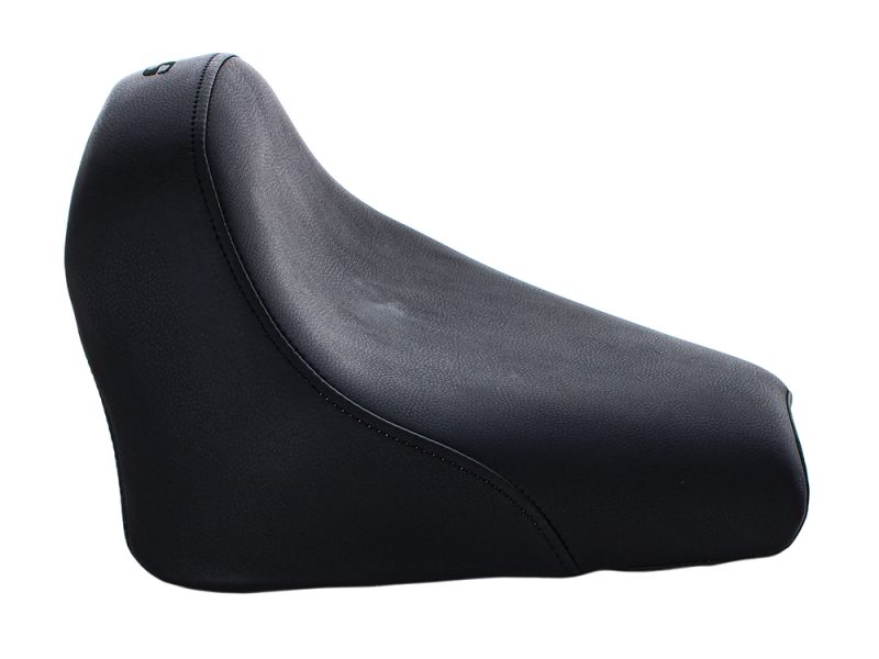 Comfortable black motorcycle seat for Revelry Motorcycles, durable and stylish.