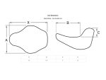 Comfortable motorcycle seat with detailed dimensions for perfect fit.