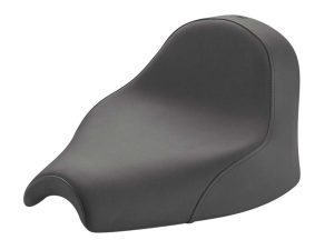 Comfortable black motorcycle seat for Revelry Motorcycles custom bikes.