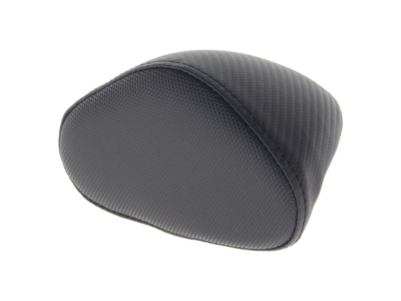 High-quality black motorcycle seat cushion with textured surface for comfort and style.