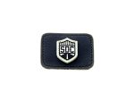 Leather motorcycle badge with shield logo and "SOC" text, perfect for motorcycle gear or apparel.