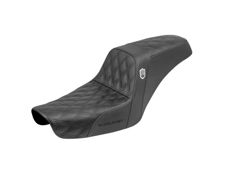 Luxury motorcycle seat with quilted leather design, perfect for Revelry, Sadlemen, and premium bike accessories.