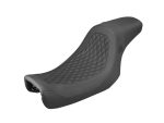 Comfortable motorcycle seat for Revelry Cycles with diamond stitching, durable and stylish.