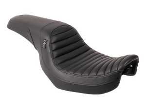 High-quality black motorcycle seat for custom bikes and café racers. Durable, comfortable, with stylish stitching for enhanced rider experience.