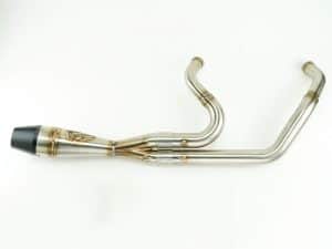 High-performance motorcycle exhaust system for Revelry Motorcycles, Australian made, custom fit.