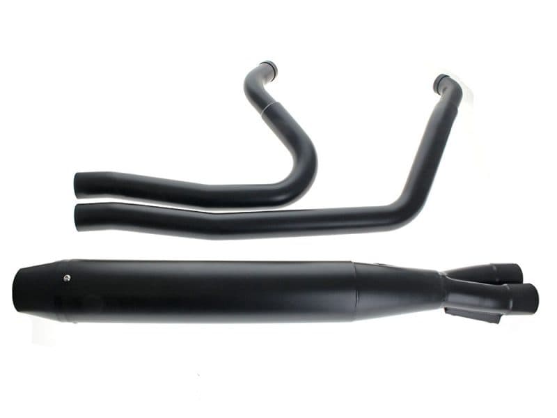 Full Length 2-into-1 Exhaust with Billet End Cap - Black. Fits Touring 1995-2016. Exhaust pipe kit for Harley Davidson motorcycles from Revelry Cycles in Australia.