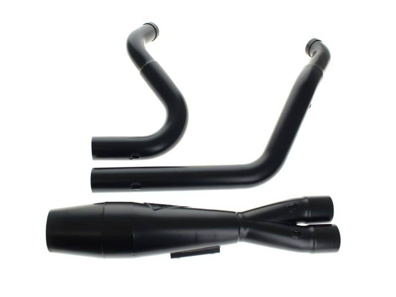 High-performance motorcycle exhaust system pipes for Revelry Motorcycles.