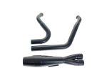 Black motorcycle exhaust pipes and headers for Revelry Motorcycles in Australia.