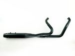 High-performance black motorcycle exhaust pipe for Revelry Motorcycles Australia.